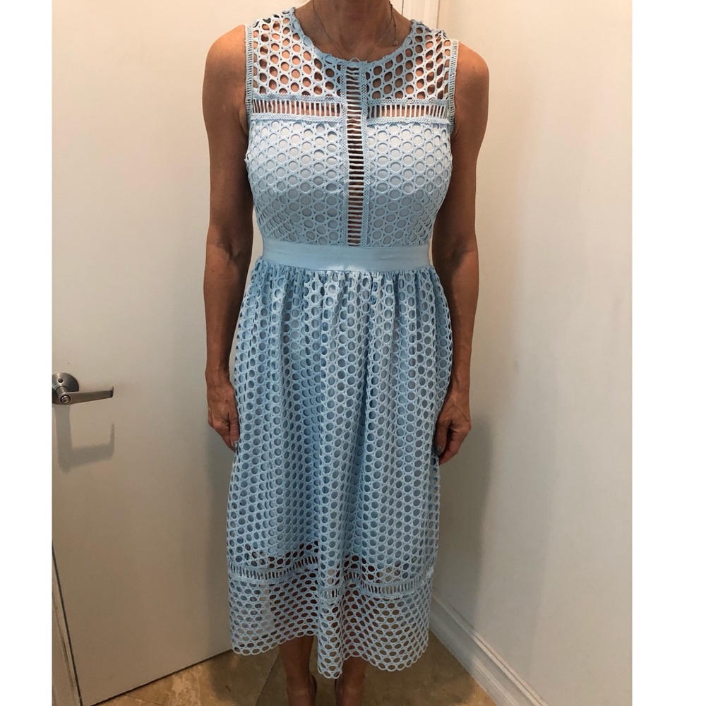 Light blue aqua dress to the knee